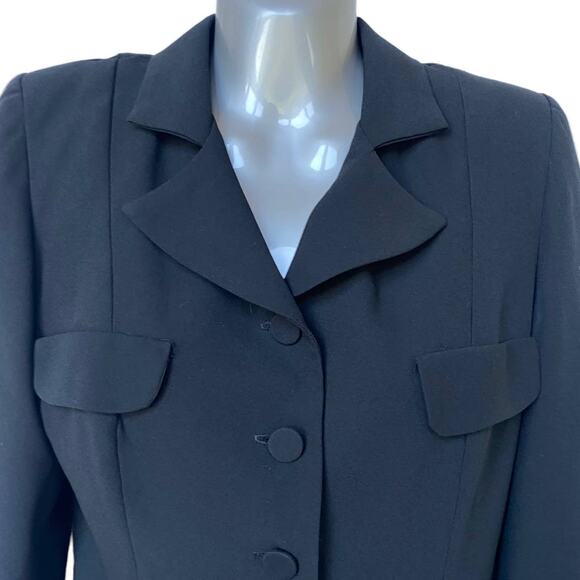 Vintage Gantos Blazer Black Peplum Blazer Cropped Length Women's Size 4 - Picture 3 of 9